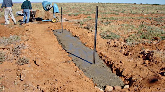 Laying the foundations for the Entrance walls (sorry about the head loss!)