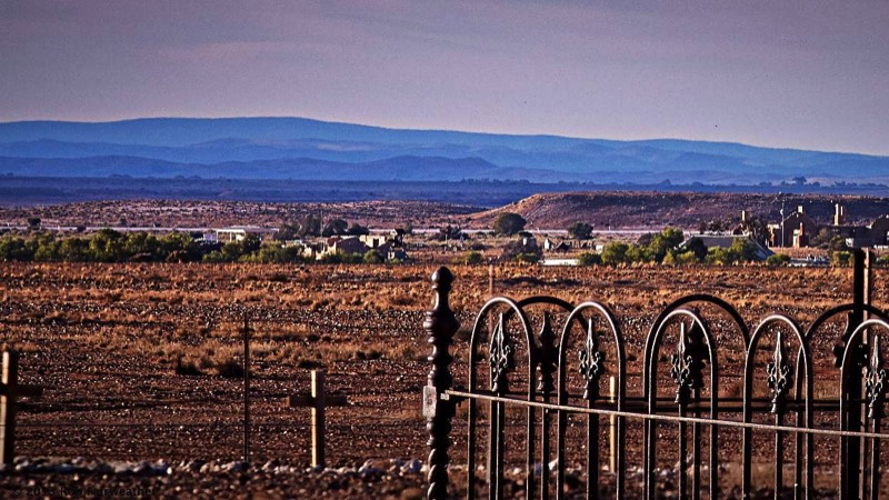 Looking from the Farina cemetery back towards the town (over a Km away) through a long telephoto lens