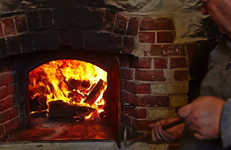 The fire all stoked up