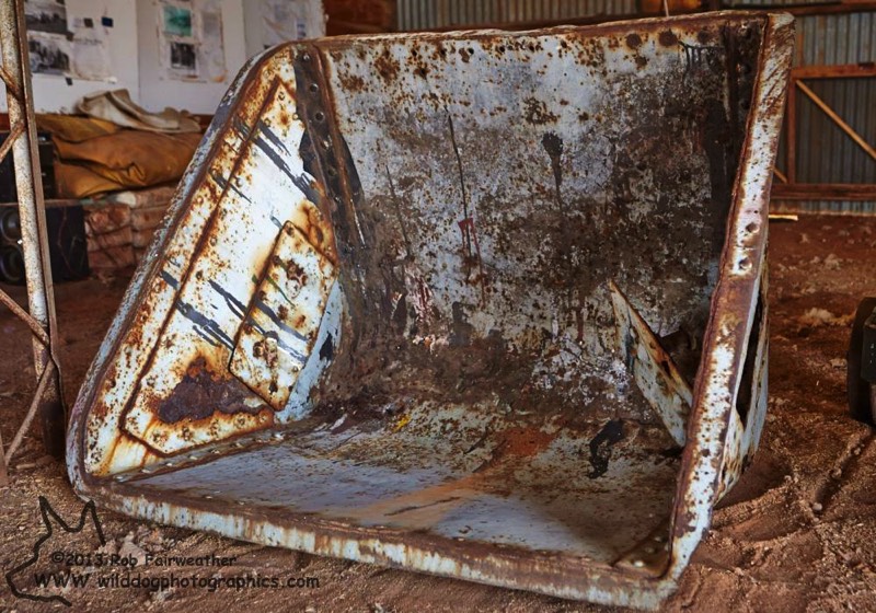 Bucket of dump trolley being restored